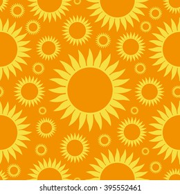 Illustration for seamless background. The sun.