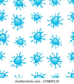 Illustration Seamless Background with Water Splashes - Vector