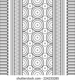 illustration of seamless black-and-white geometric pattern. Seamless geometric black and white background. Seamless pattern. Seamless background.