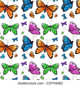 Illustration of a seamless butterfly