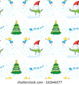 Illustration of a seamless christmas design on a white background