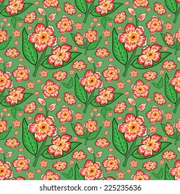 Illustration of seamless  colorful floral pattern with background 