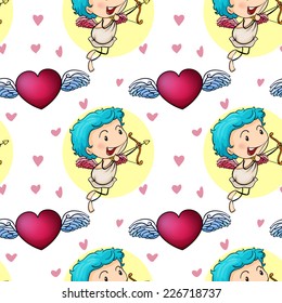 illustration of a seamless cupid