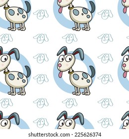 Illustration of a seamless cute dog