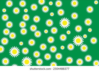 Illustration seamless daisy flower pattern in minimalist style. Design and print for printing on children's clothing, dresses, shirts, skirts, napkins, tablecloths, bedding.