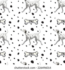 illustration of a seamless dog and bone