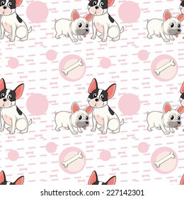 illustration of a seamless dogs and bones