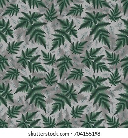 Illustration of seamless floral pattern with fern branches
