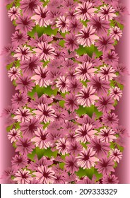 Illustration of seamless floral pattern from pink asters 
