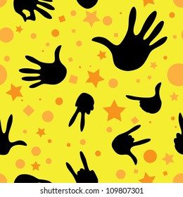 illustration of a seamless gestures silhouette