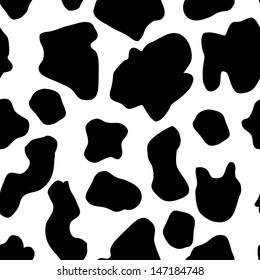 Illustration of seamless hand drawn cow pattern