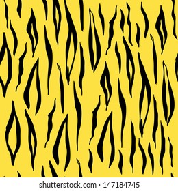 Illustration of seamless hand drawn tiger pattern