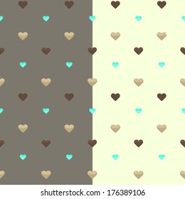 Illustration of seamless heart pattern two colors