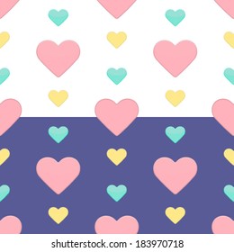 Illustration of Seamless hearts pattern purple and white