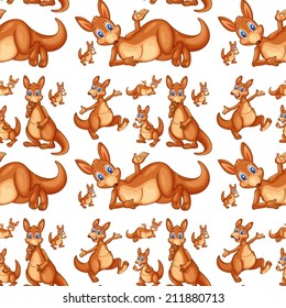 Illustration of seamless kangaroo