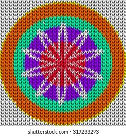 Illustration of seamless knitted yarn pattern with abstract shapes
