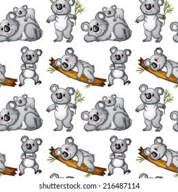 Illustration of a seamless koala