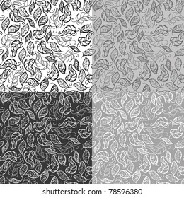 illustration of a seamless leaves set