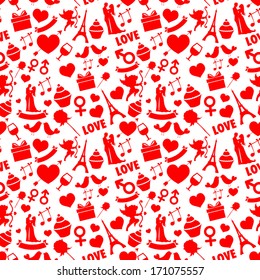 illustration of seamless love pattern background