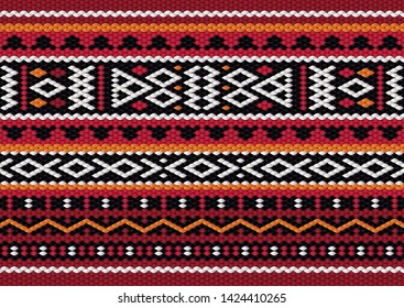 Illustration of a Seamless Middle Eastern Traditional Sadu Carpet Fabric Texture