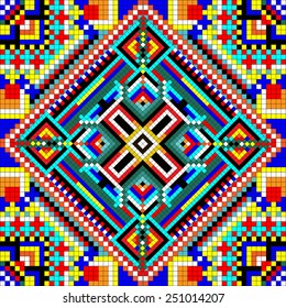 illustration seamless mosaic of geometric ornament with squares and diamonds