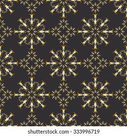 Illustration seamless oriental pattern on a dark background.