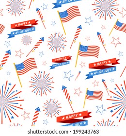 illustration of seamless pattern for 4th of July