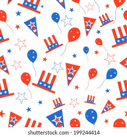 illustration of seamless pattern for 4th of July