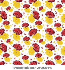 Illustration Seamless pattern abstract nature flower colorful graphic design