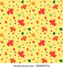 Illustration of seamless pattern with autumn leaves