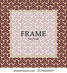 Illustration of seamless pattern background and frame in Japanese modern style (vector)