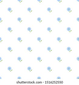 Illustration of seamless pattern of blue flowers