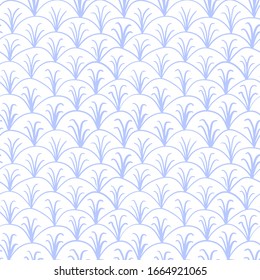 Ilustración de un patrón transparente de conchas azules