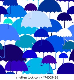 Illustration Seamless Pattern Blue Umbrellas Stock Vector (Royalty Free ...