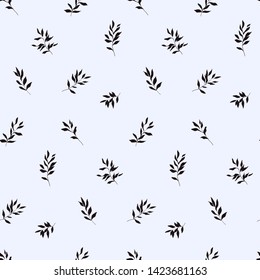 Illustration of seamless pattern of branches and leaves