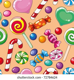 illustration of a seamless pattern candies