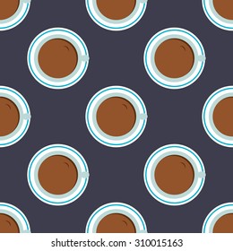 Illustration seamless pattern with coffee cups