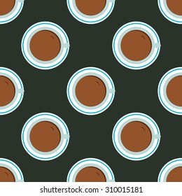 Illustration seamless pattern with coffee cups