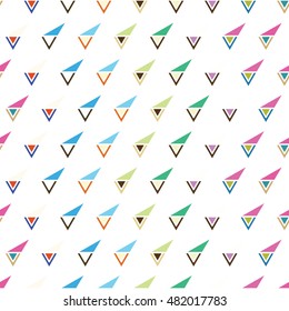 Illustration Seamless Pattern with Colorful Geometric Objects - raster. background vector. Pattern can be used for wallpaper, cover fills, web page background, surface textures.