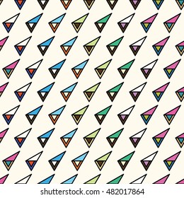 Illustration Seamless Pattern with Colorful Geometric Objects - raster. background vector. Pattern can be used for wallpaper, cover fills, web page background, surface textures.