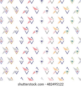 Illustration Seamless Pattern with Colorful Geometric Objects - raster. background vector. Pattern can be used for wallpaper, cover fills, web page background, surface textures.
