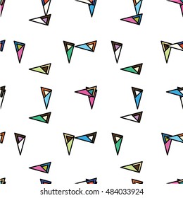 Illustration Seamless Pattern with Colorful Geometric Objects - raster. background vector. Pattern can be used for wallpaper, cover fills, web page background, surface textures.