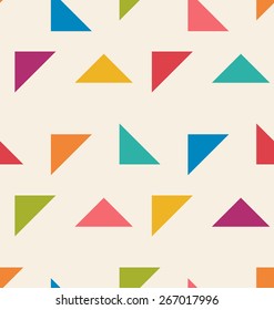 Illustration Seamless Pattern with Colorful Triangles - Vector