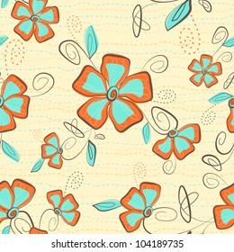 Abbildung eines nahtlosen Blumenmusters im Retro-Stil