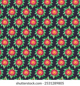 Illustration of a seamless pattern of flowers and leaves on a background