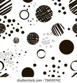 illustration of seamless pattern with graphic chaotic symbols