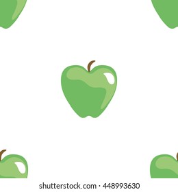 Illustration of seamless pattern of green apple
