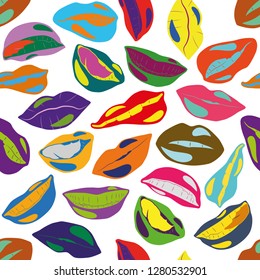 Illustration Seamless Pattern Lips for the creative use in graphic design