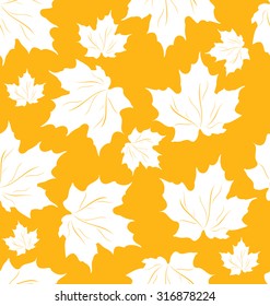 Illustration Seamless Pattern of Maple Leaves, Autumn Texture - Vector