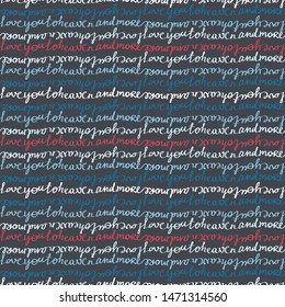 
Illustration of seamless pattern with message "Love you to heaven and more".